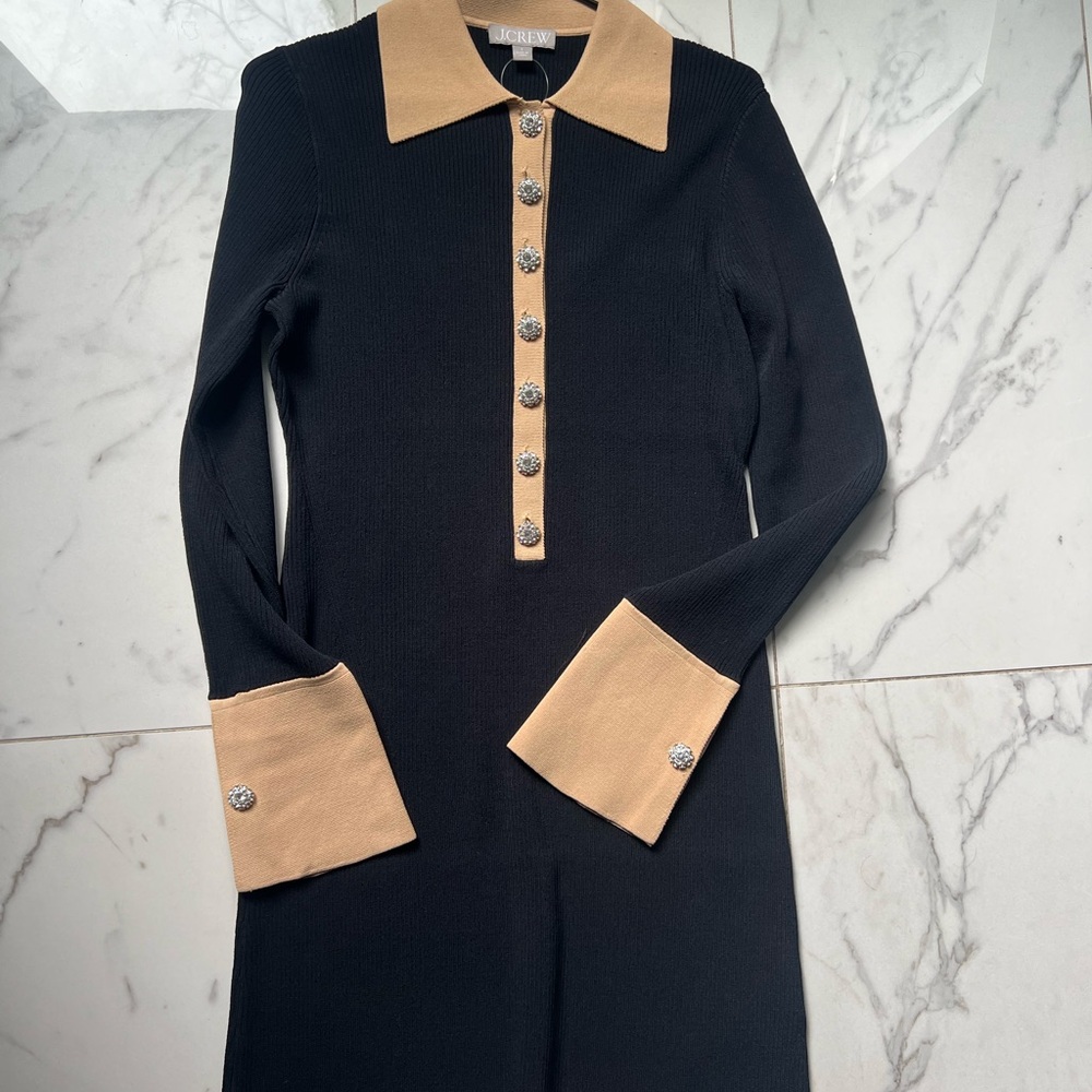 J Crew - Ribbed polo sweater-dress with jewel buttons - Picture 6 of 10